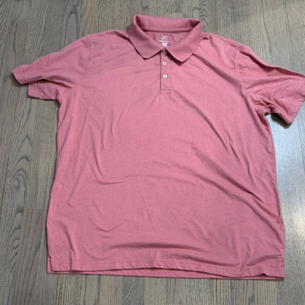 Men's George 3XL Pink Polo Shirt Short‎ Sleeve Casual Cotton Blend Top